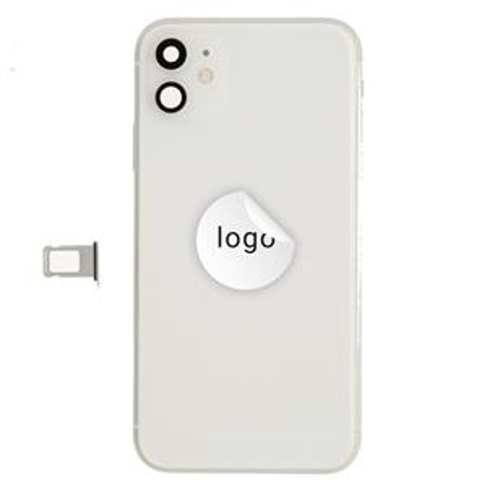 Rear Cover (Pulled B) incl. small parts - White, For iPhone 11