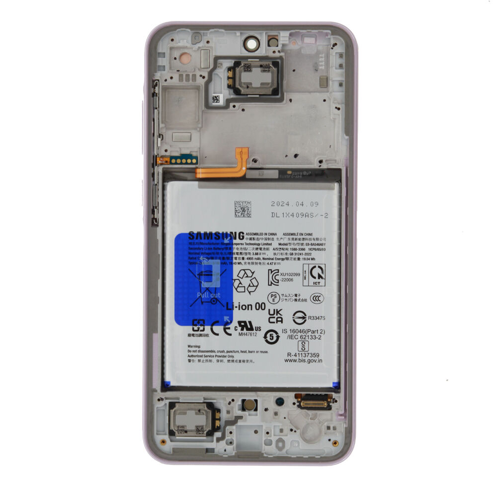Módulo Pantalla Display incl. battery (Original) - Light Violet, Samsung Galaxy A35 (5G); SM-A356 Original Service Pack GH82-34223C
