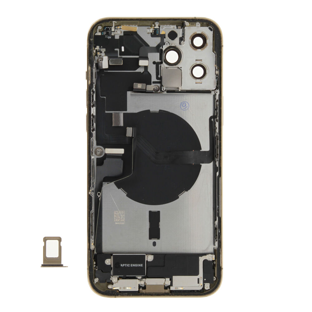 Rear Cover (Pulled C) incl. small parts - Gold, For iPhone 12 Pro Max
