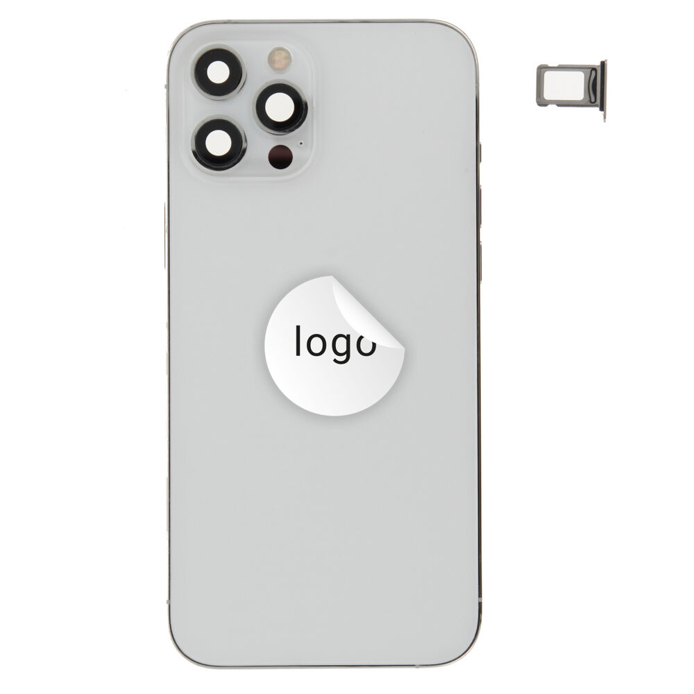 Rear Cover (Pulled B) incl. small parts - Silver, For iPhone 12 Pro Max