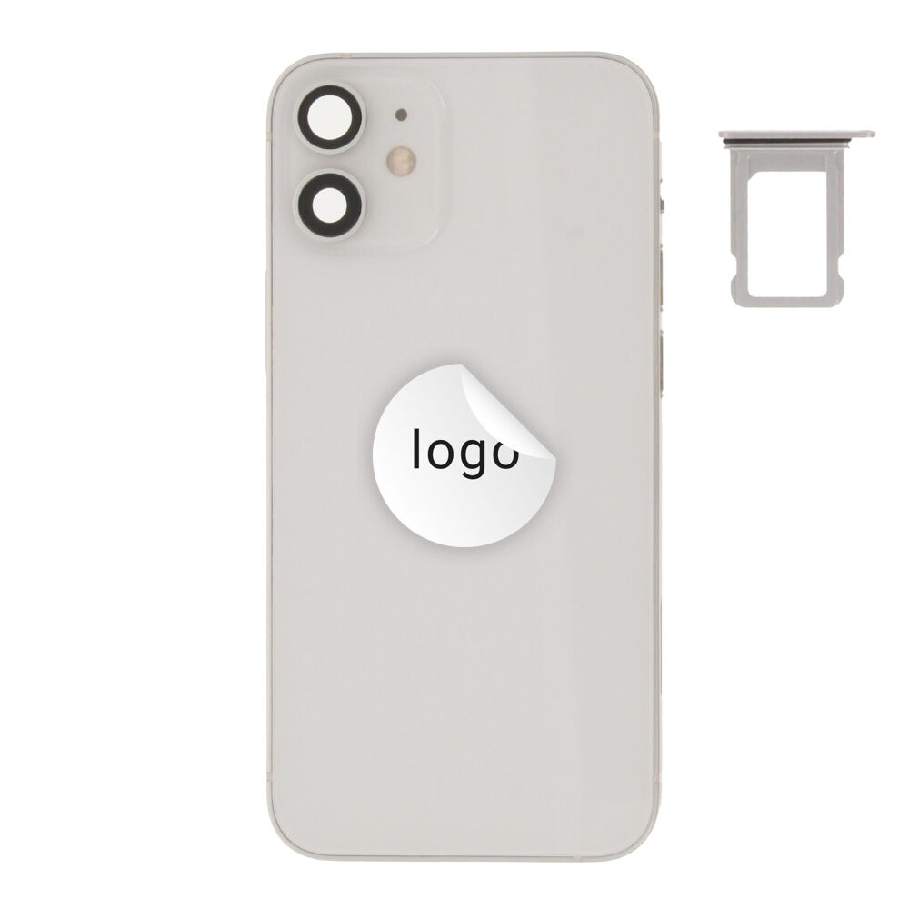 Rear Cover (Pulled C) incl. small parts - White, For iPhone 12 mini