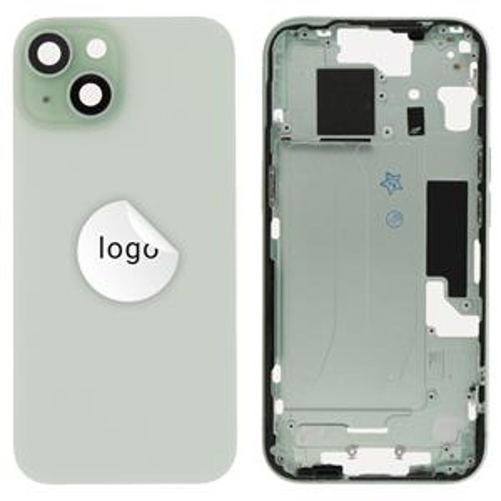 Rear Cover (Pulled A) excl. small parts - Green, For iPhone 15