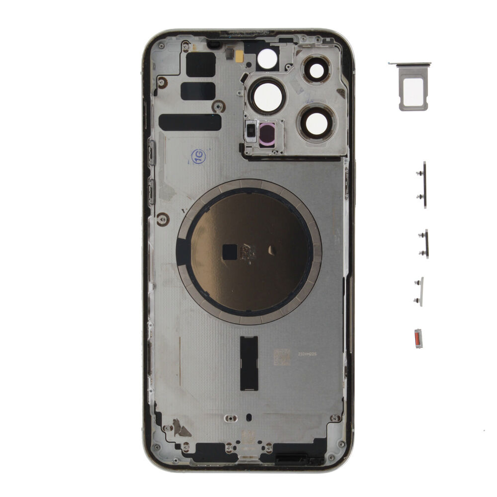 Rear Cover (Pulled A) excl. small parts - Silver, For iPhone 14 Pro Max