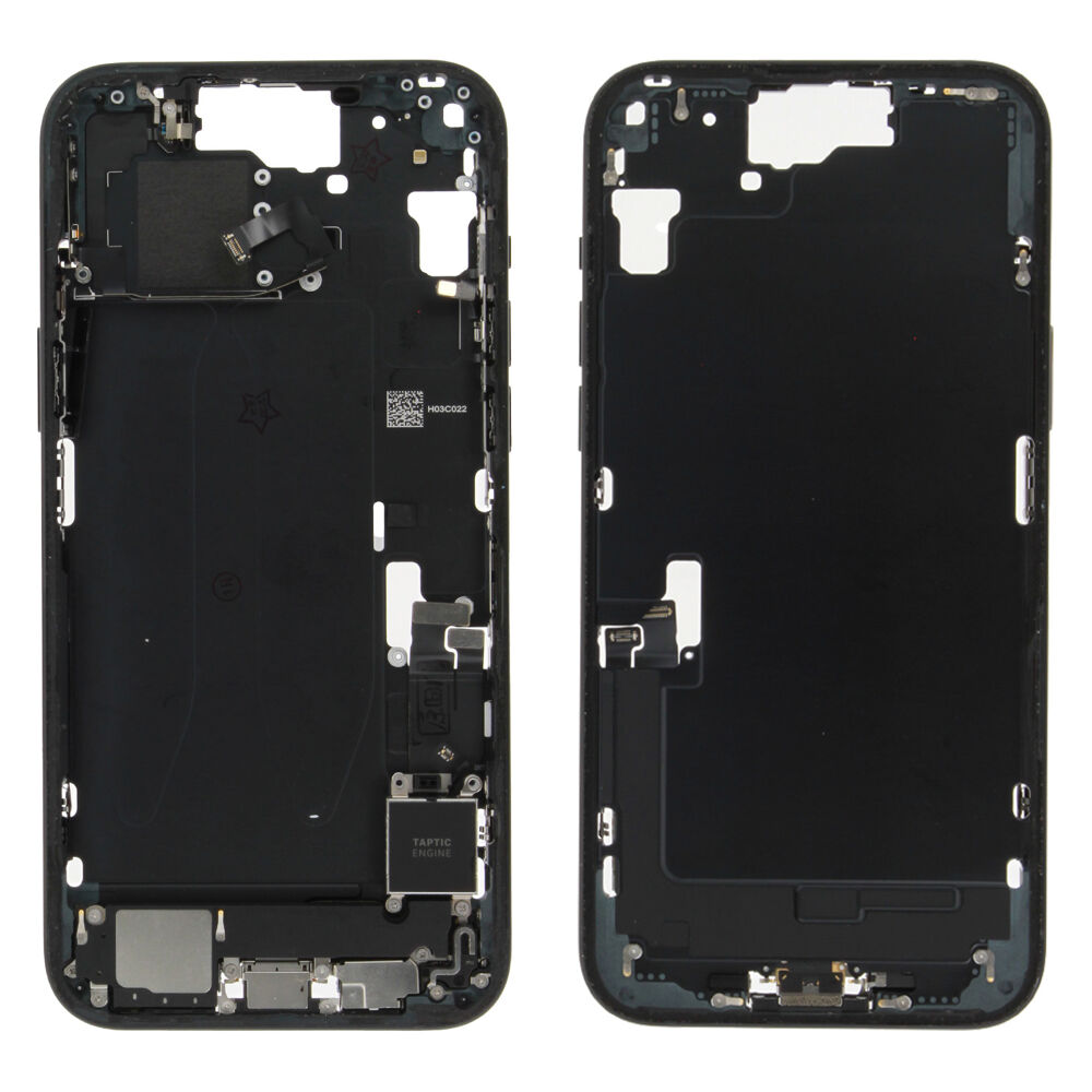 Rear Cover (Pulled C) incl. small parts - Black, For iPhone 15 Plus