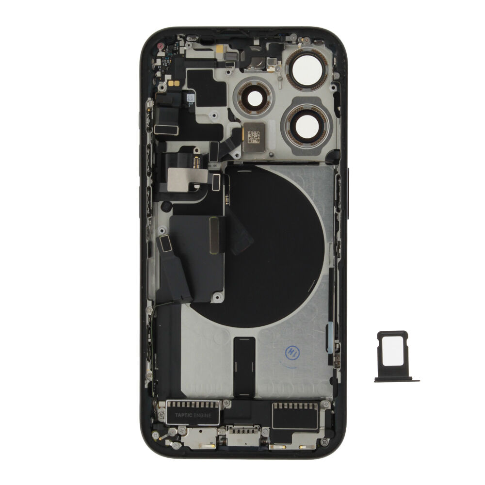 Rear Cover (Pulled A) incl. small parts - Blue, For iPhone 15 Pro Max