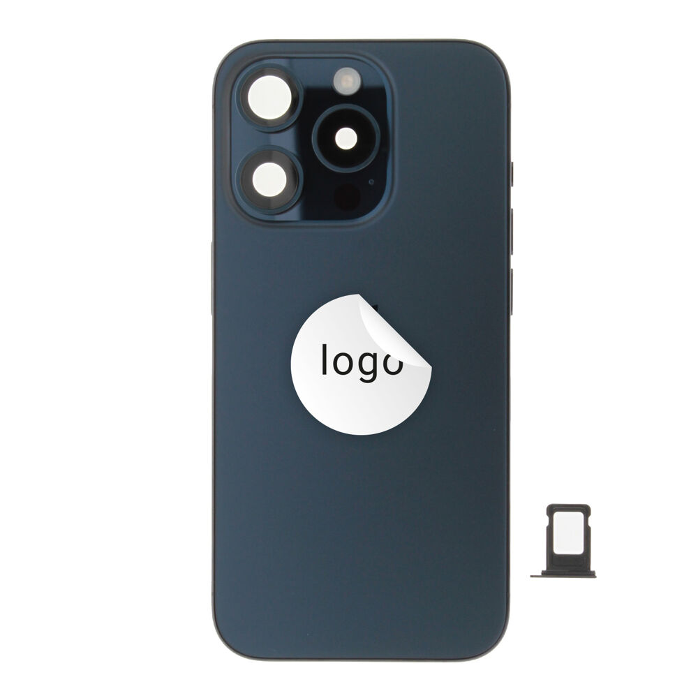 Rear Cover (Pulled A) incl. small parts - Blue, For iPhone 15 Pro Max