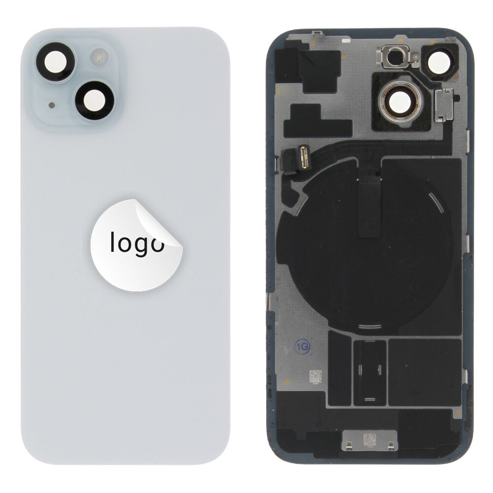 Rear Cover (Pulled A) incl. small parts - Blue, For iPhone 15