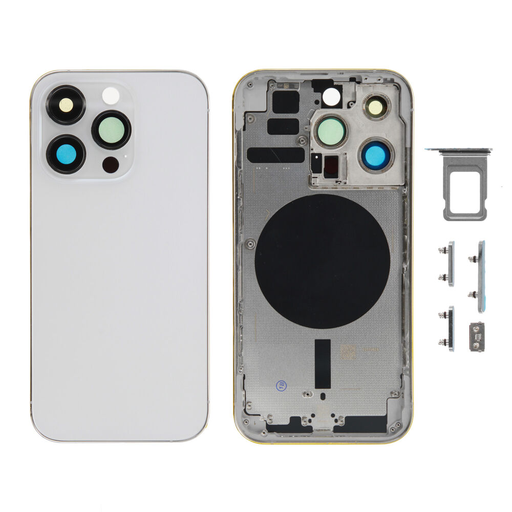 Rear Cover (excl. Logo) - Silver, For iPhone 14 Pro