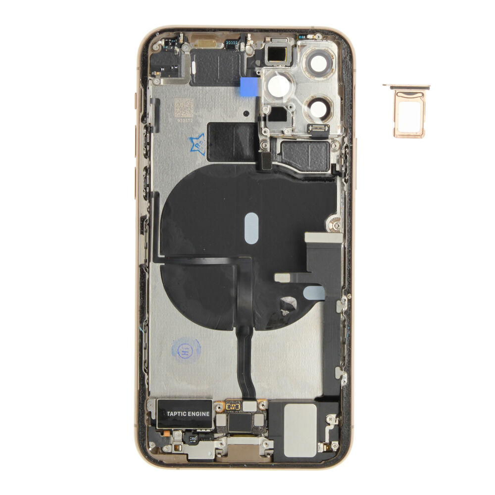 Rear Cover (Pulled C) incl. small parts - Gold, For iPhone 11 Pro