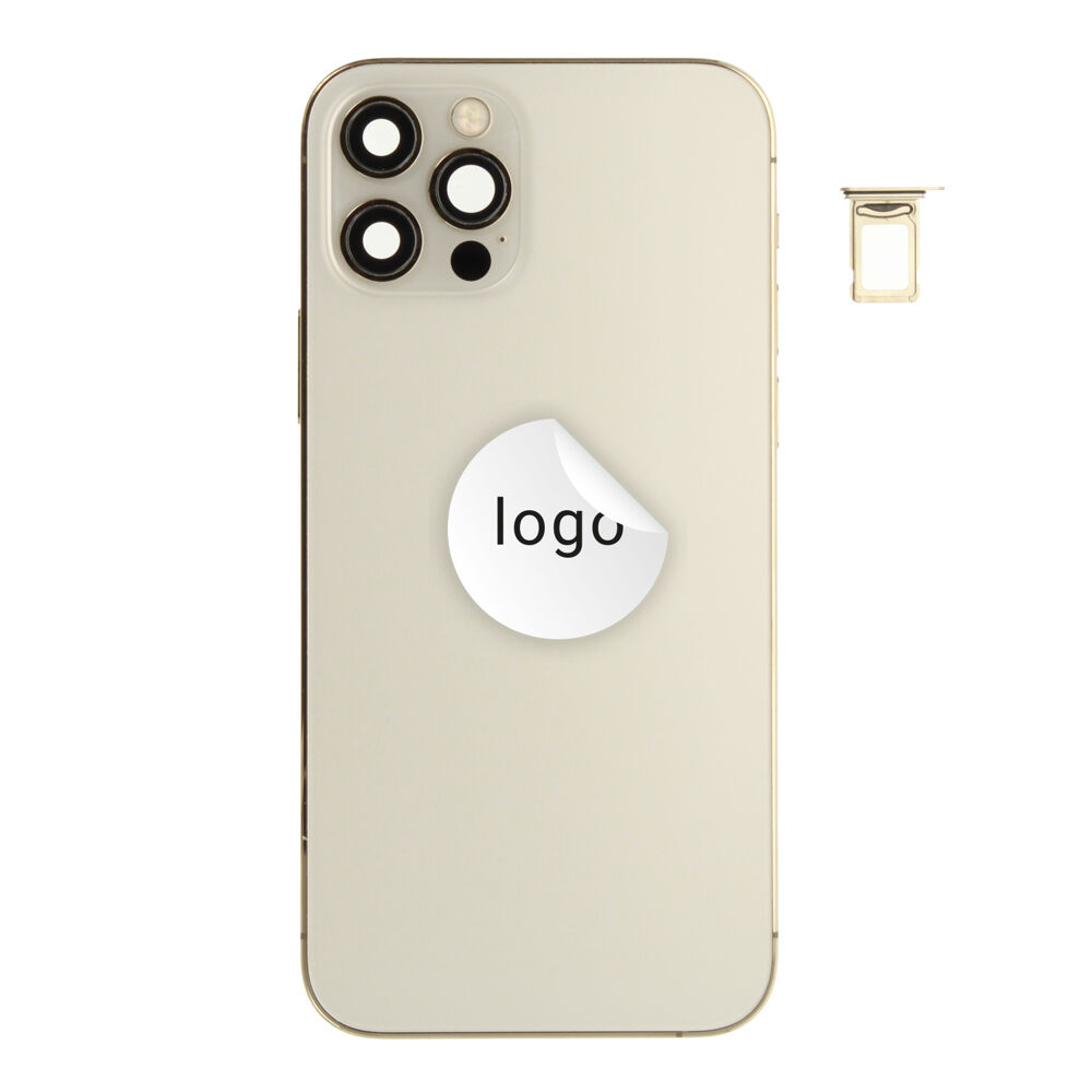 Rear Cover (Pulled C) incl. small parts - Gold, For iPhone 12 Pro