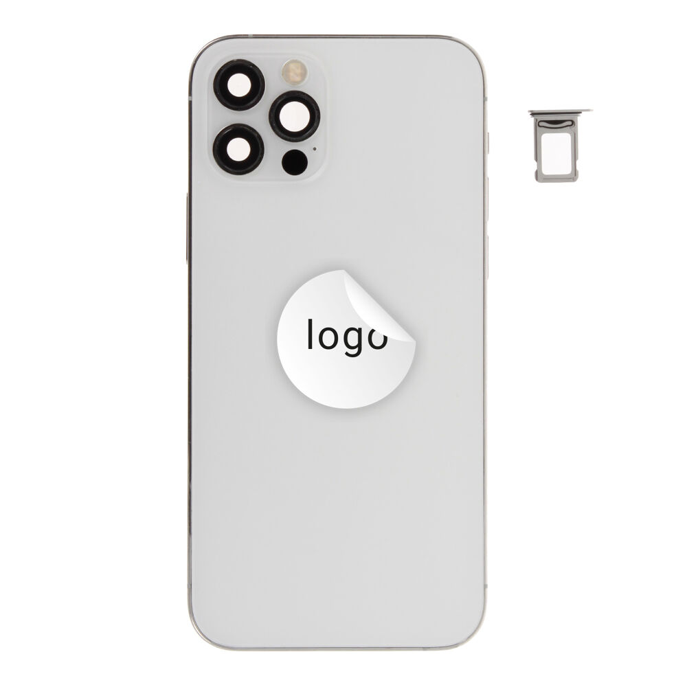 Rear Cover (Pulled C) incl. small parts - Silver, For iPhone 12 Pro