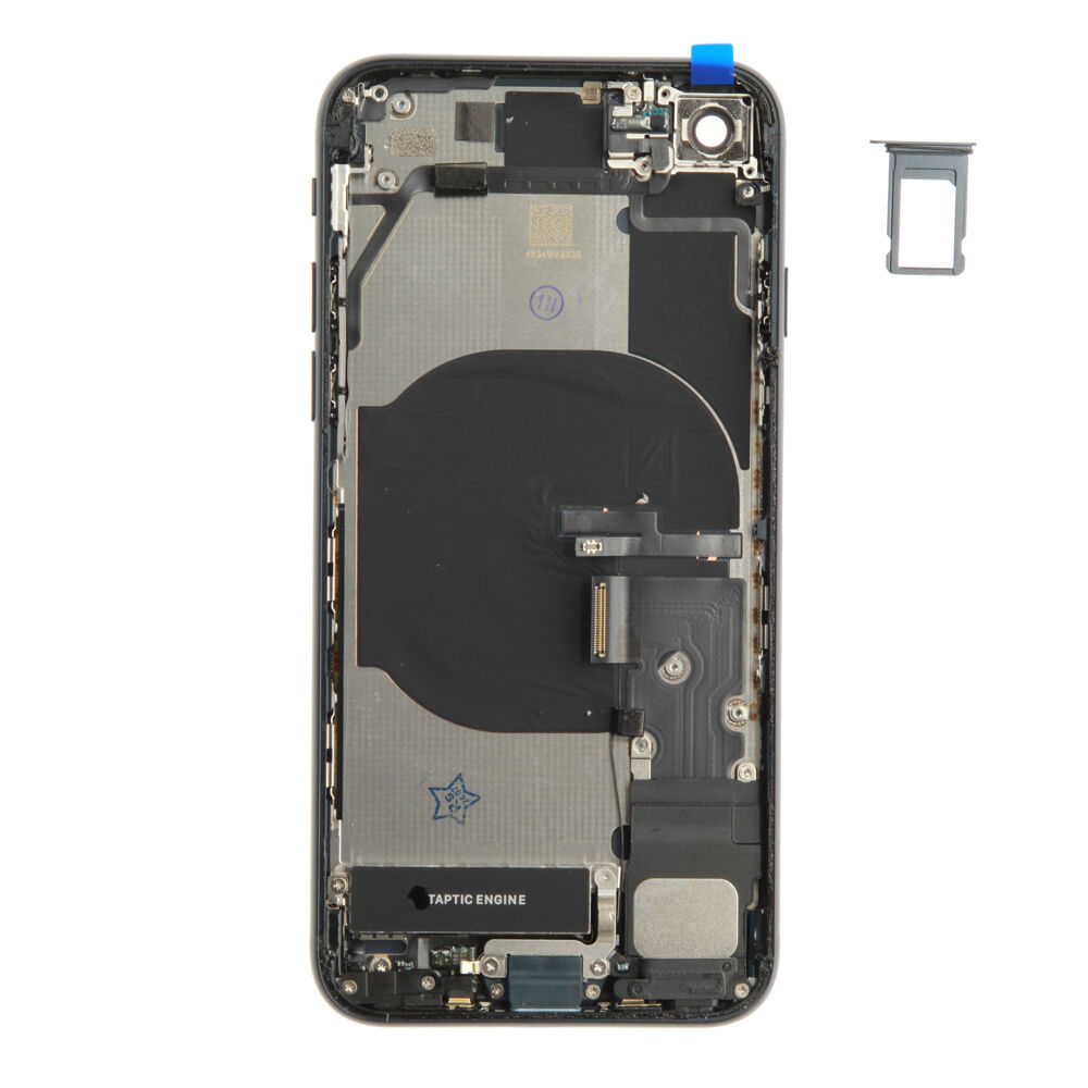 Rear Cover (Pulled A) incl. small parts - Black, For iPhone SE (2022)