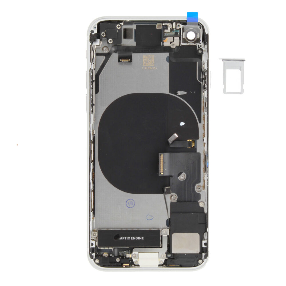 Rear Cover (Pulled A) incl. small parts - White, For iPhone SE (2022)