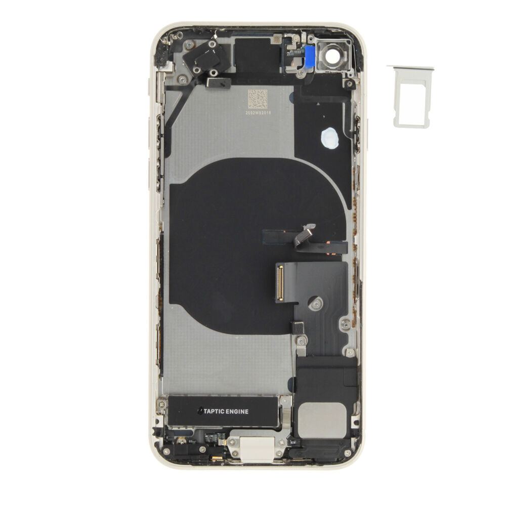 Rear Cover (Pulled B) incl. small parts - White, For iPhone SE (2020)