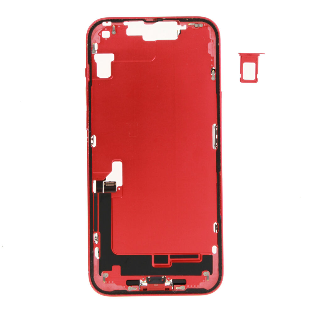 Middle Frame (Pulled A) incl. small parts - Red, For iPhone 14 Plus