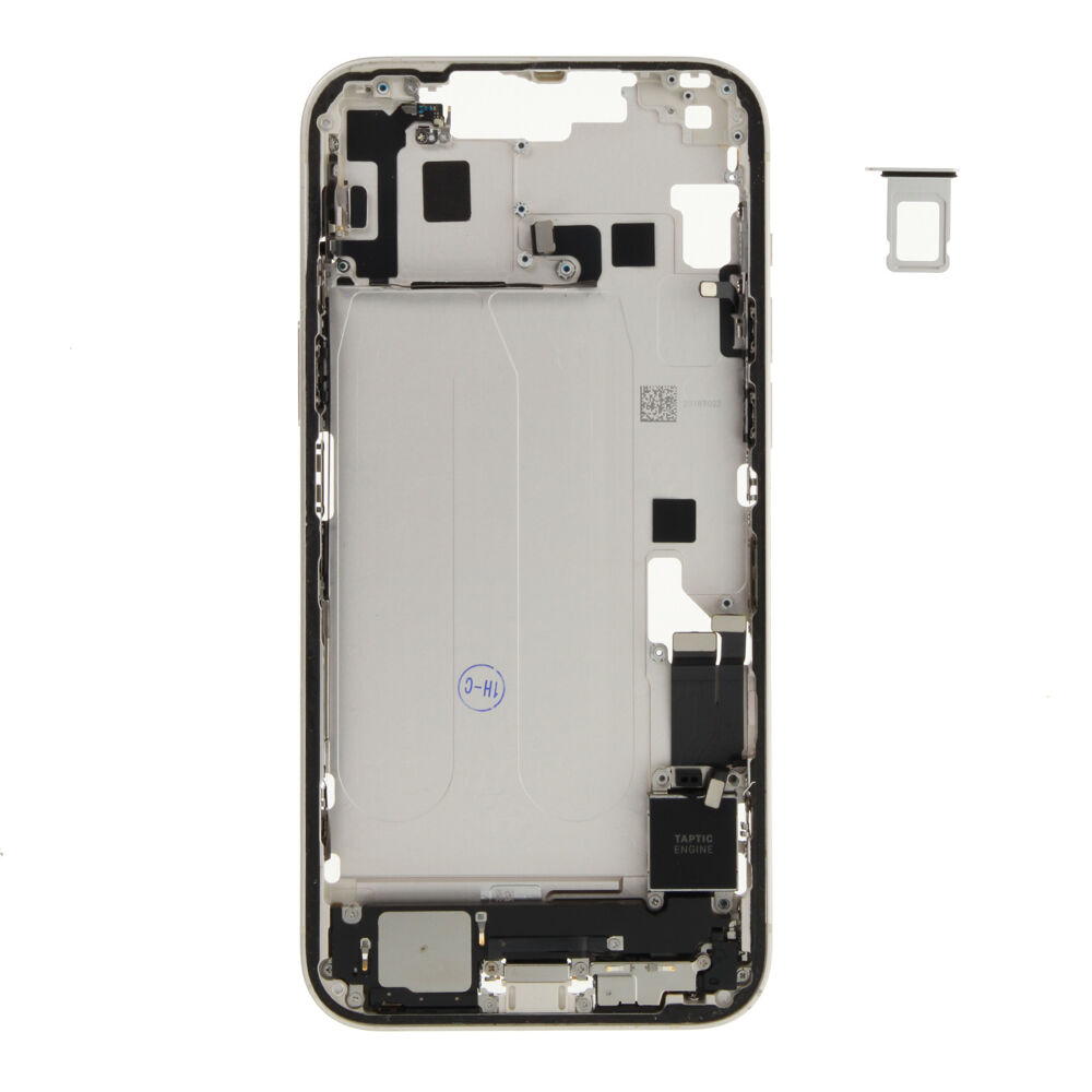 Middle Frame (Pulled B) incl. small parts - White, For iPhone 14 Plus