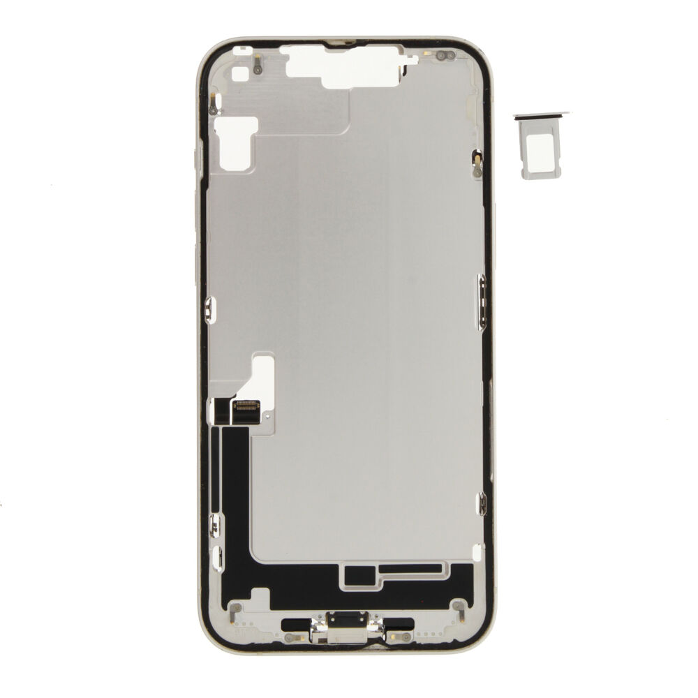 Middle Frame (Pulled C) incl. small parts - White, For iPhone 14 Plus