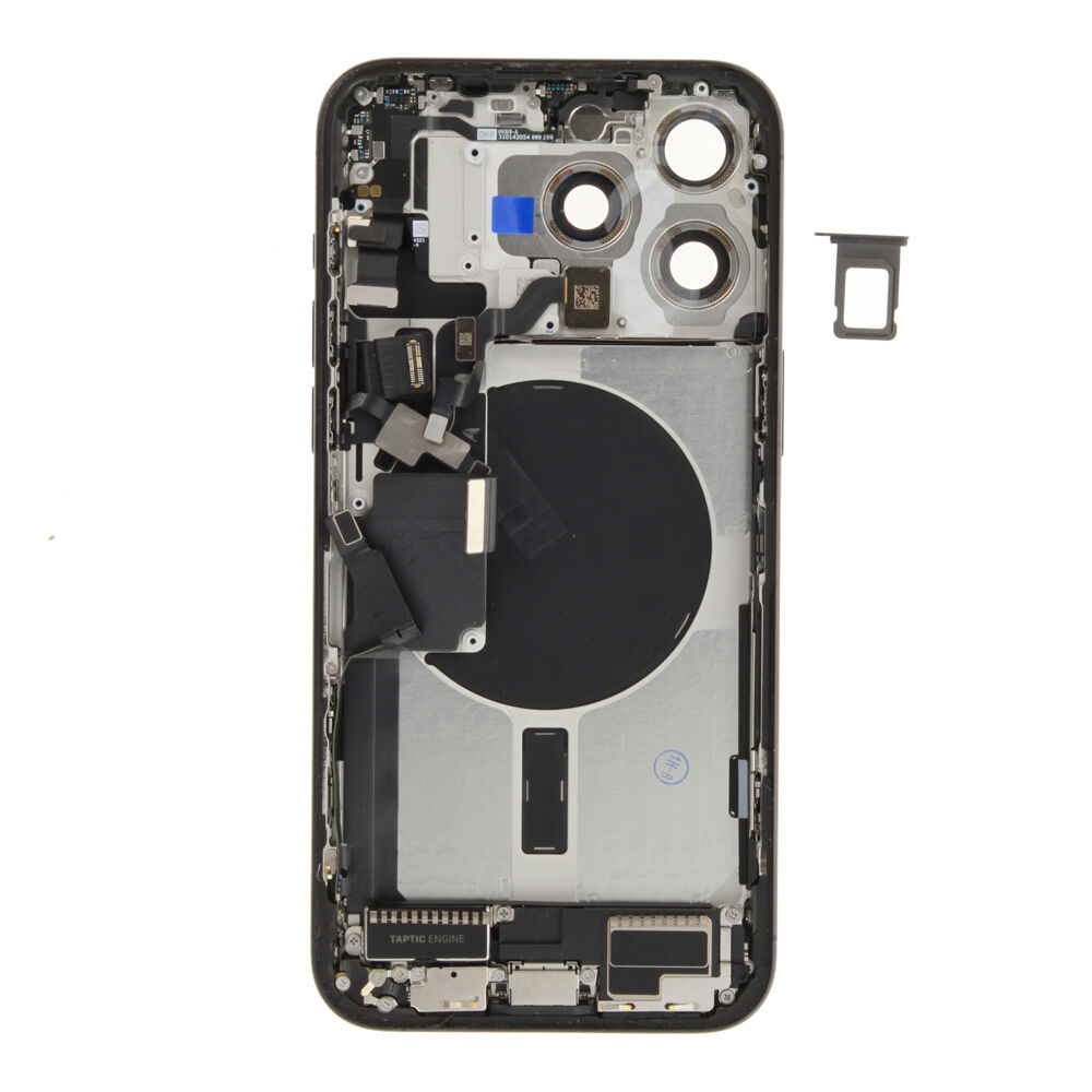Rear Cover (Pulled C) incl. small parts - Black, For iPhone 15 Pro Max
