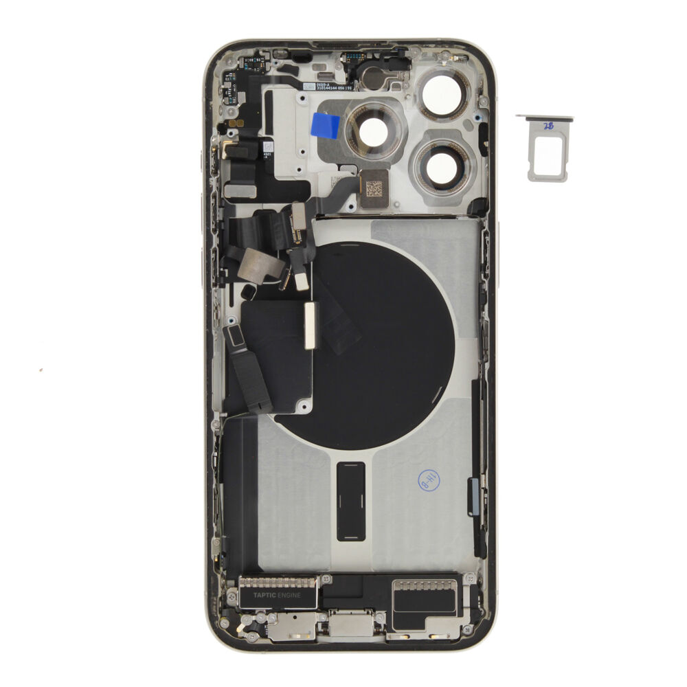 Rear Cover (Pulled B) incl. small parts - White, For iPhone 15 Pro Max
