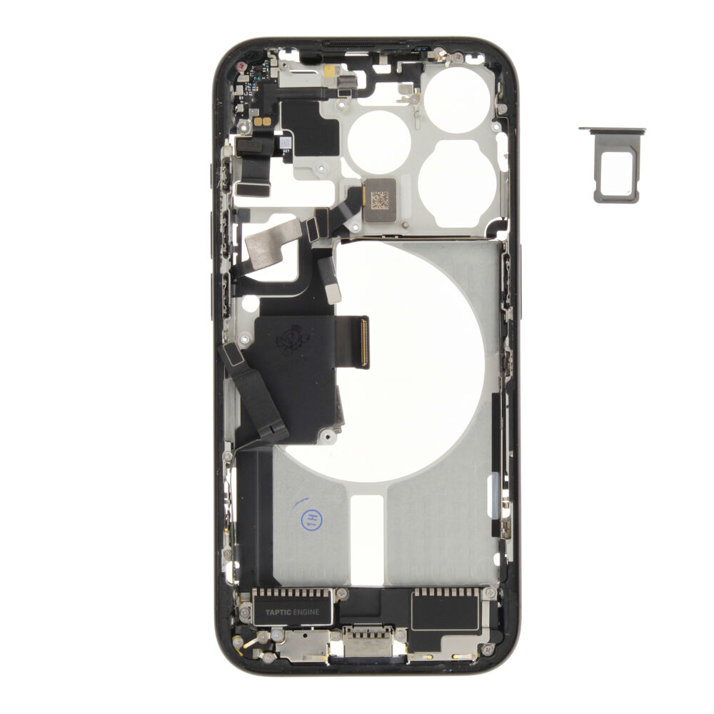Middle Frame (Pulled B) incl. small parts - Blue, For iPhone 15 Pro