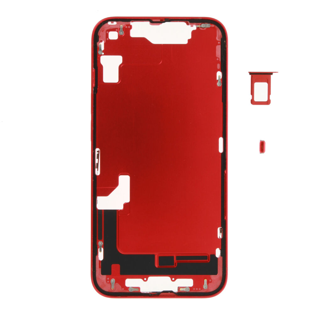 Middle Frame (Pulled A) excl. small parts - Red, For iPhone 14