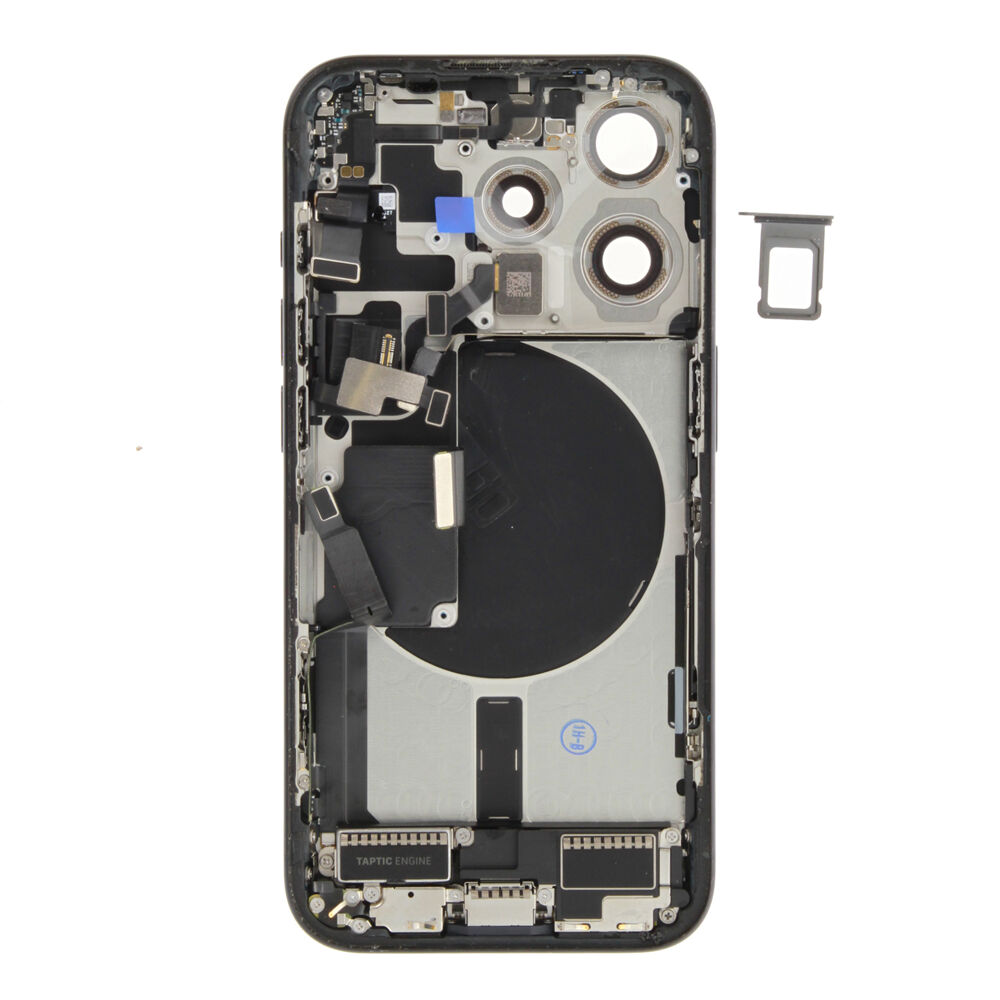 Rear Cover (Pulled C) incl. small parts - Blue, For iPhone 15 Pro
