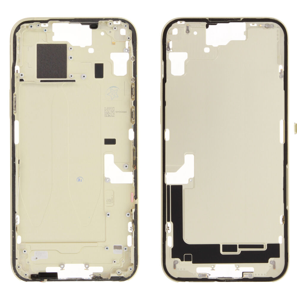 Rear Cover (Pulled A) excl. small parts - Yellow, For iPhone 15 Plus