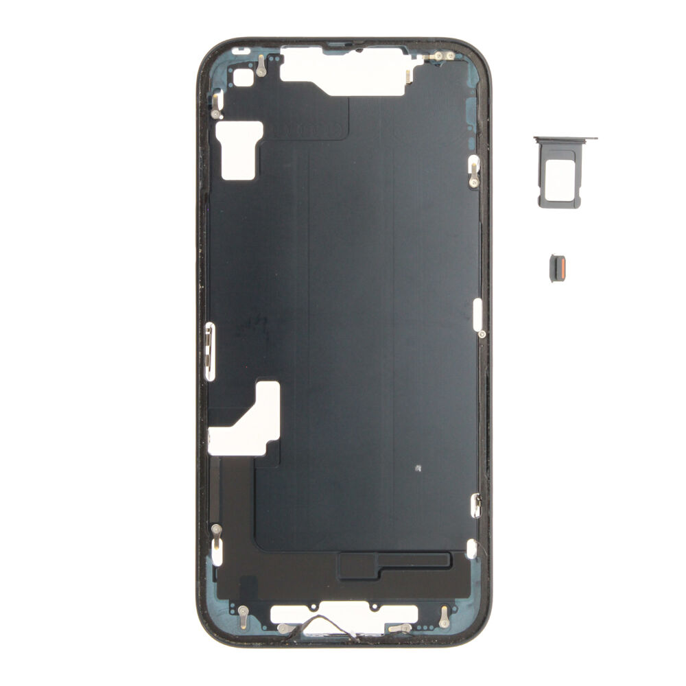 Middle Frame (Pulled A) excl. small parts - Black, For iPhone 14