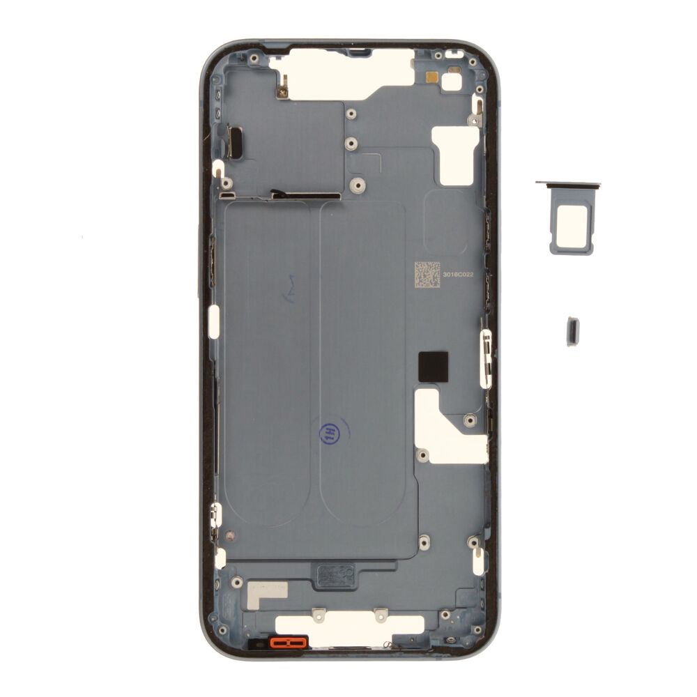 Middle Frame (Pulled A) excl. small parts - Blue, For iPhone 14