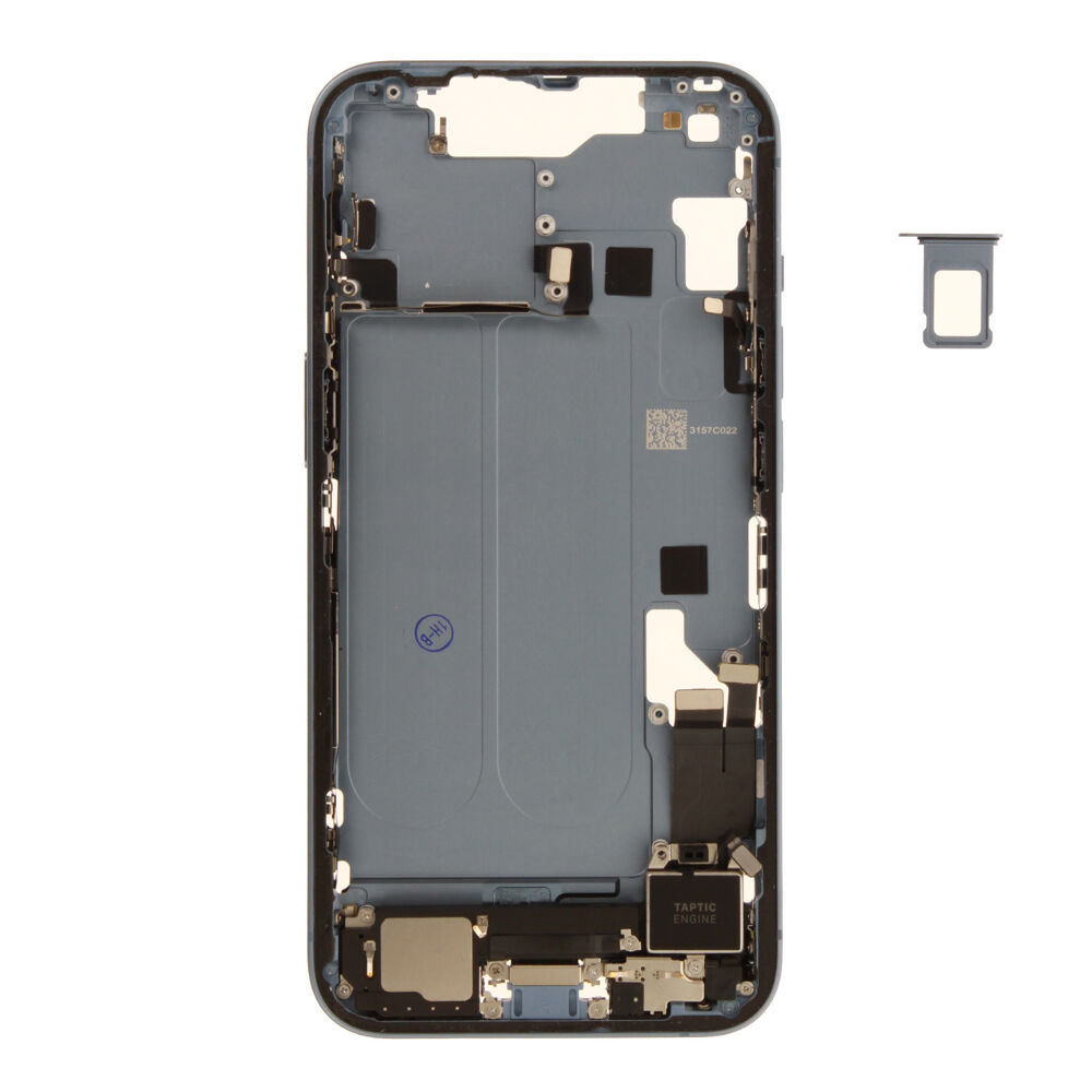 Middle Frame (Pulled A) incl. small parts - Blue, For iPhone 14