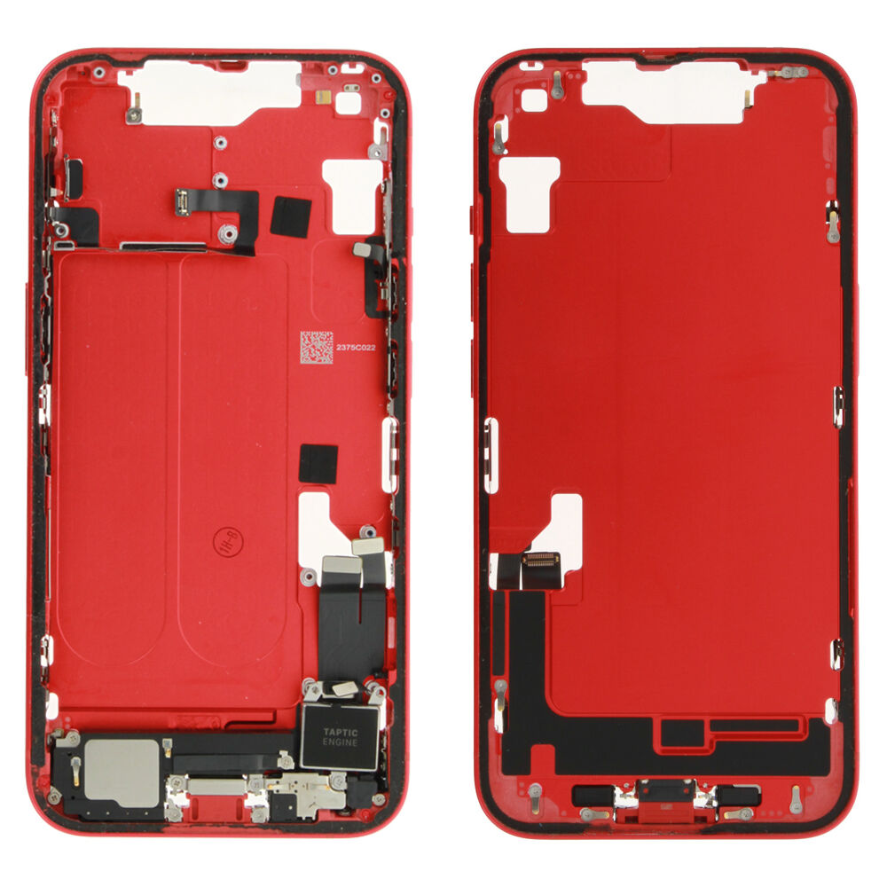 Rear Cover (Pulled C) incl. small parts - Red, For iPhone 14