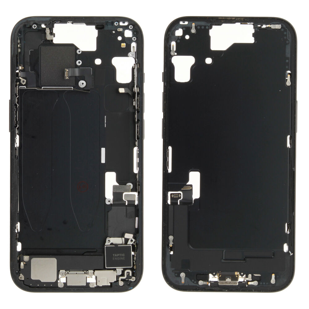 Rear Cover (Pulled A) incl. small parts - Black, For iPhone 15