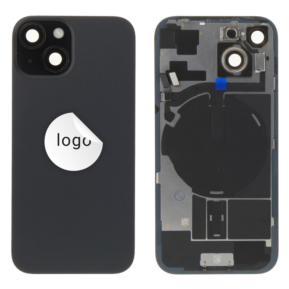 Rear Cover (Pulled B) incl. small parts - Black, For iPhone 15