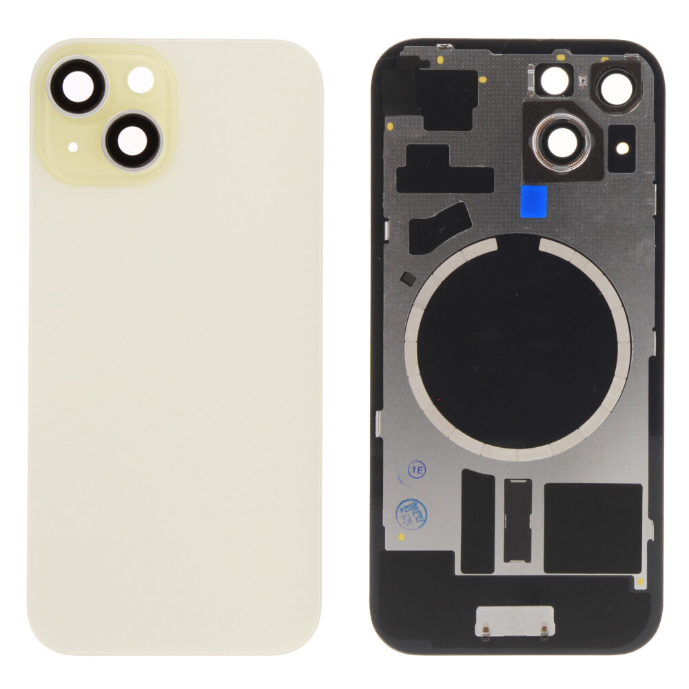 Rear Cover kit (excl. Logo) - Yellow, For iPhone 15