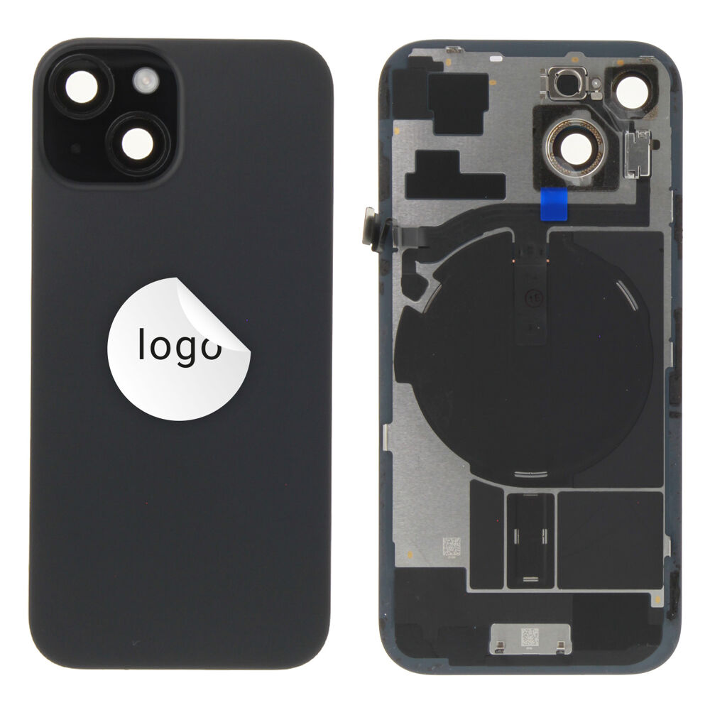Rear Cover (Pulled A) excl. small parts - Black, For iPhone 15
