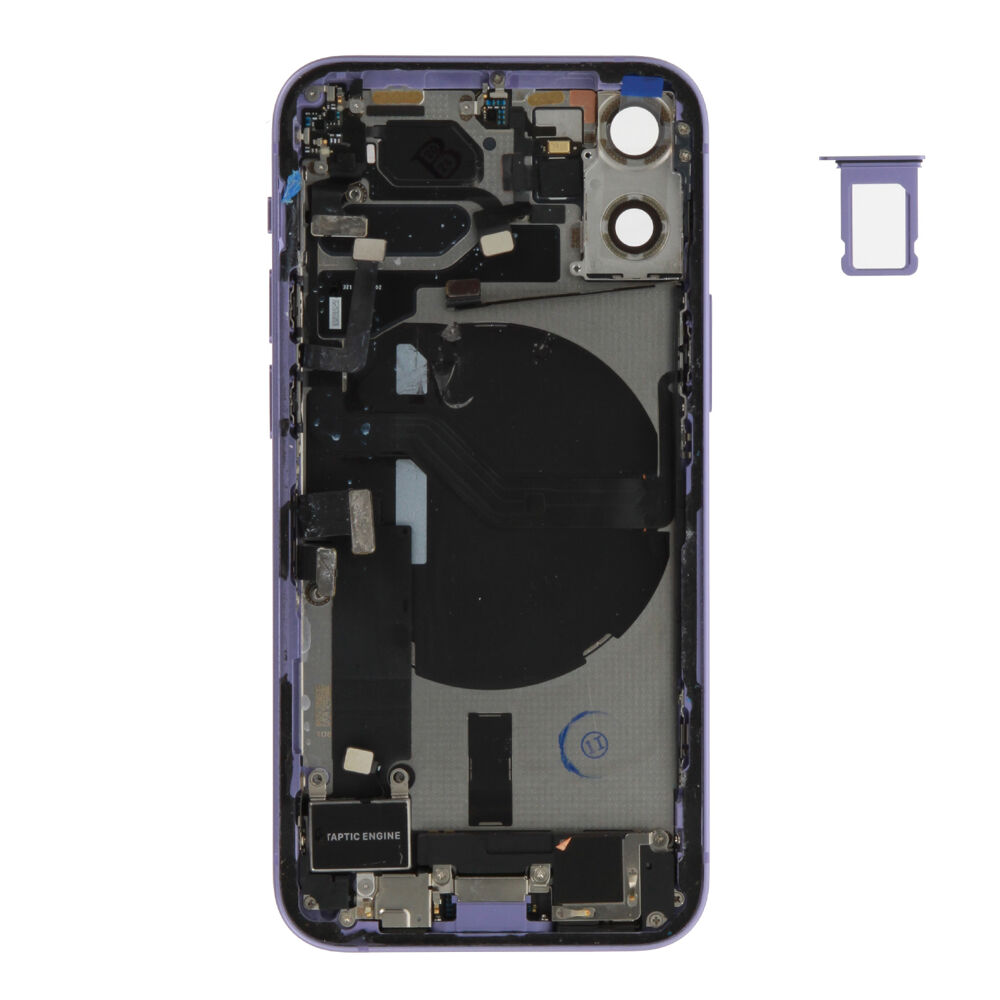 Rear Cover (Pulled C) incl. small parts - Purple, For iPhone 12 mini