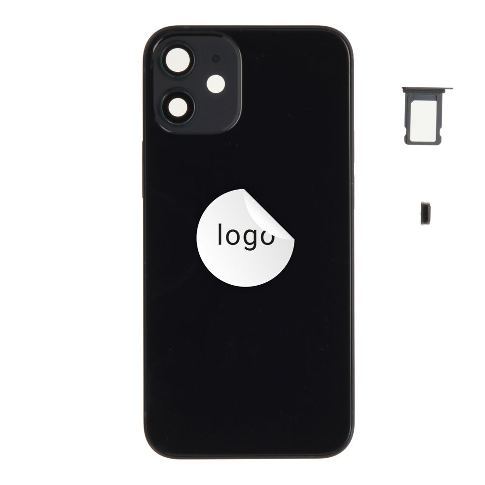 Rear Cover (Pulled A) excl. small parts - Black, For iPhone 12 mini