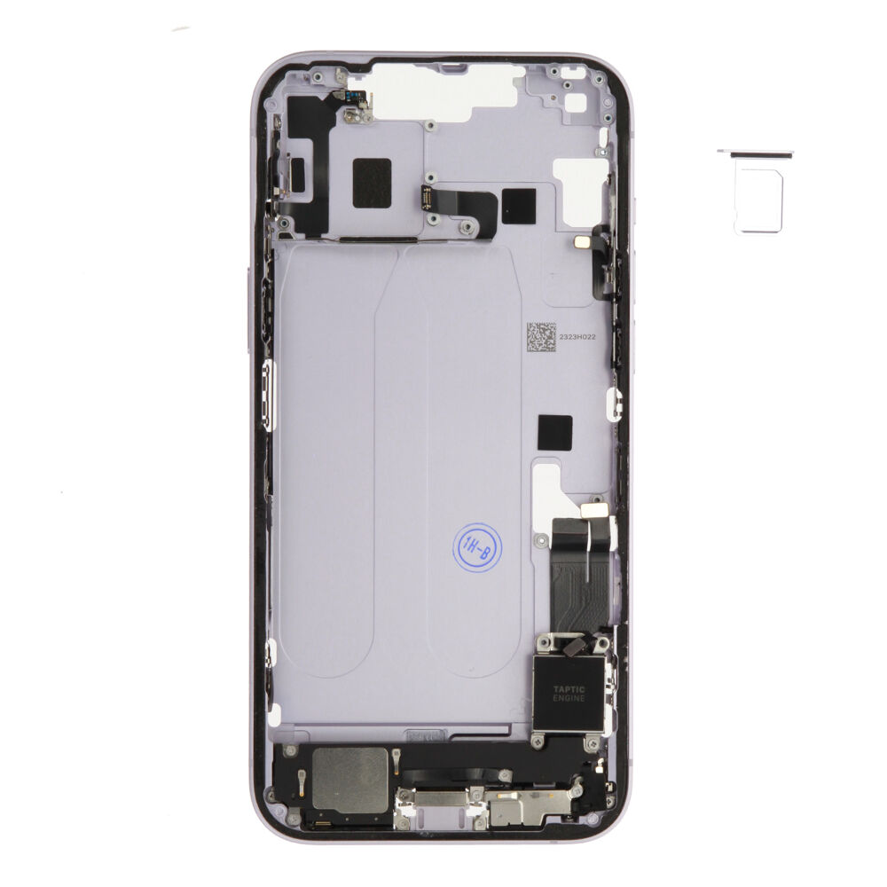 Middle Frame (Pulled C) incl. small parts - Purple, For iPhone 14 Plus