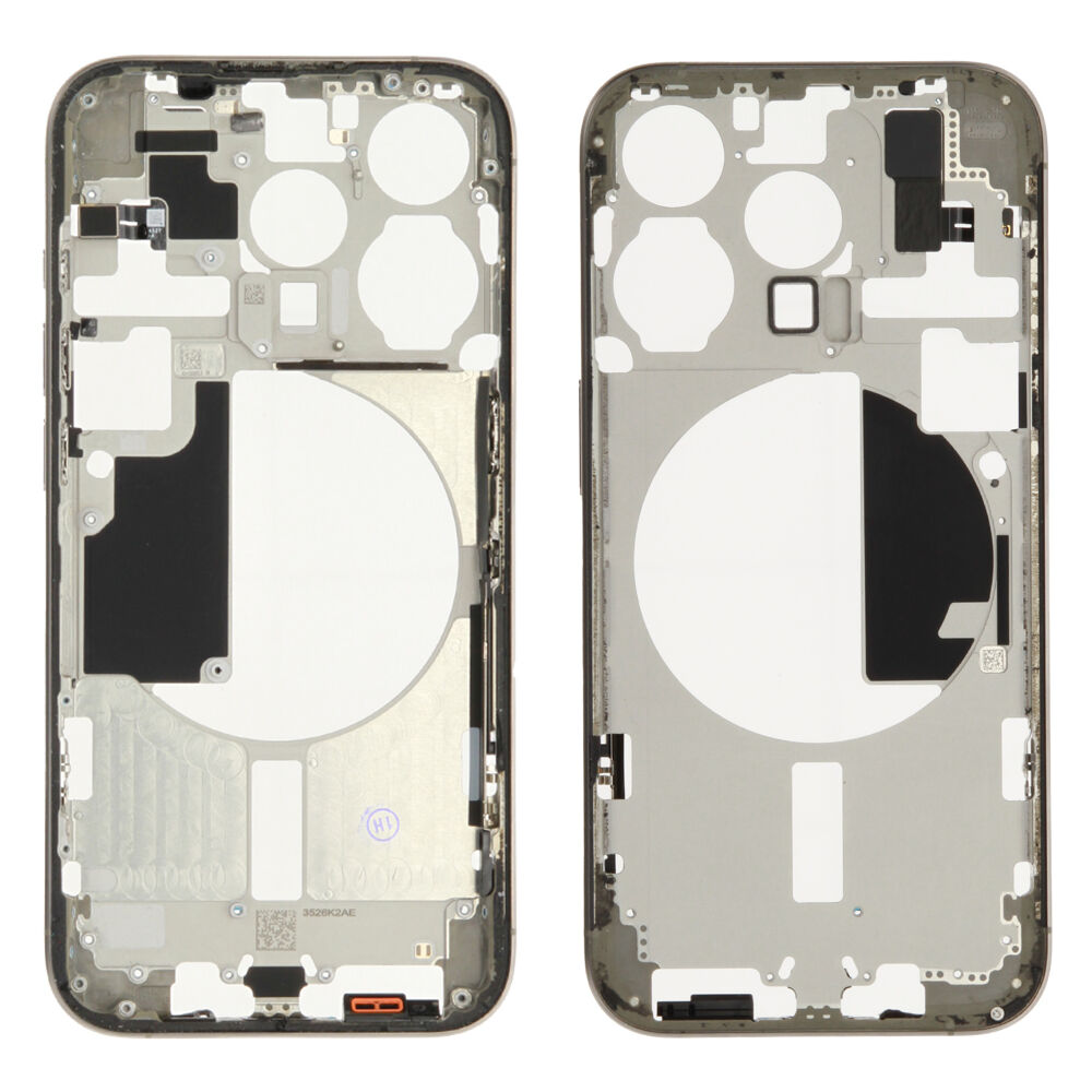 Rear Cover (Pulled A) excl. small parts - Grey, For iPhone 15 Pro
