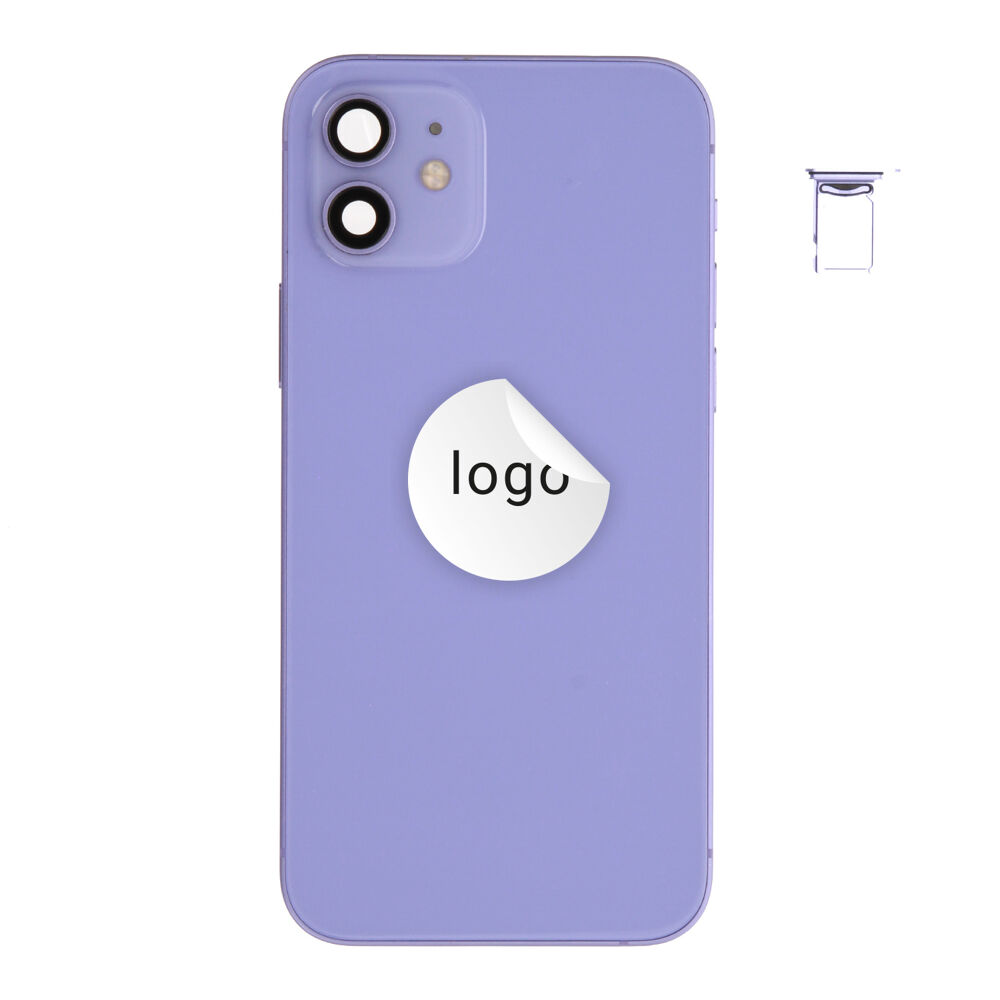 Rear Cover (Pulled B) incl. small parts - Purple, For iPhone 12
