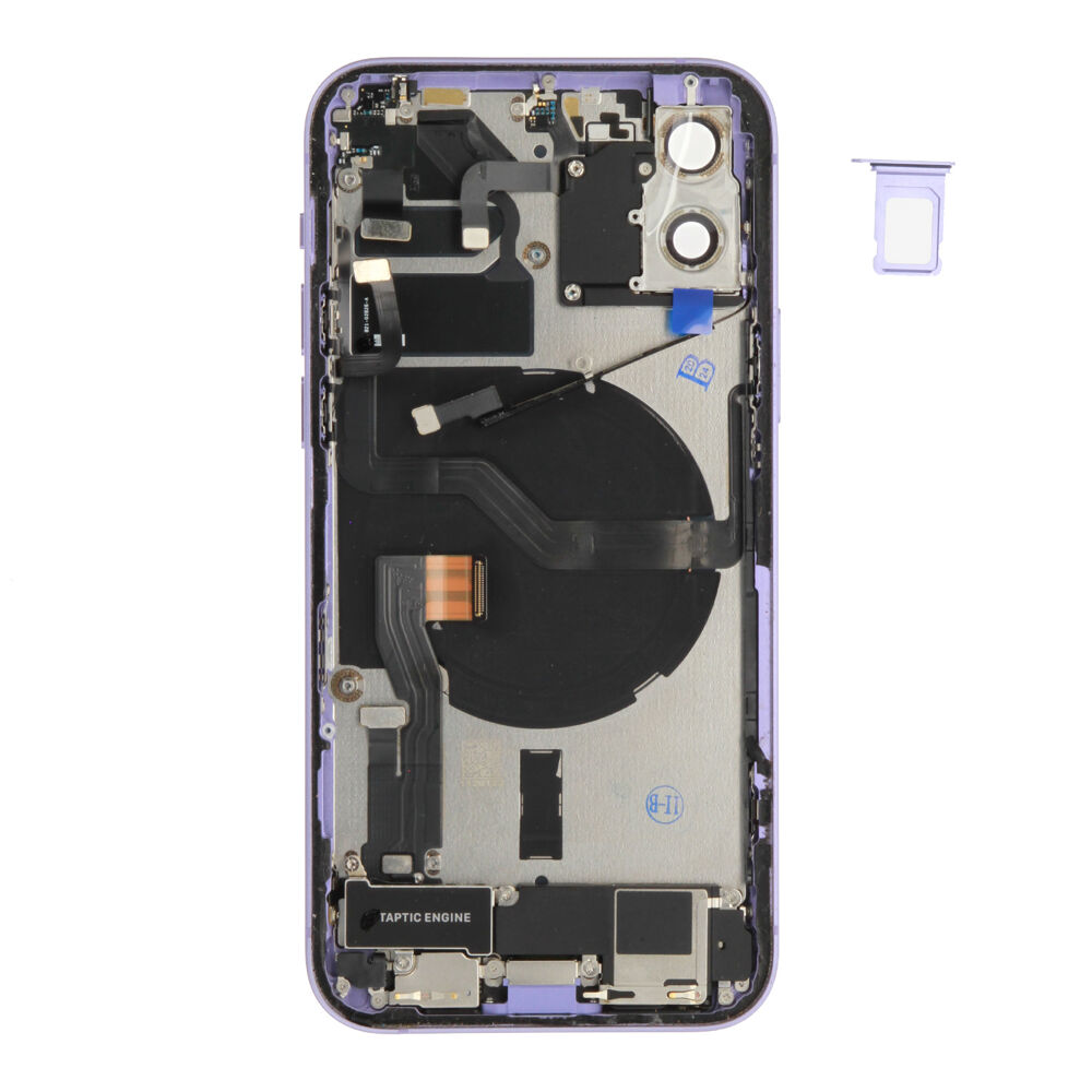Rear Cover (Pulled C) incl. small parts - Purple, For iPhone 12