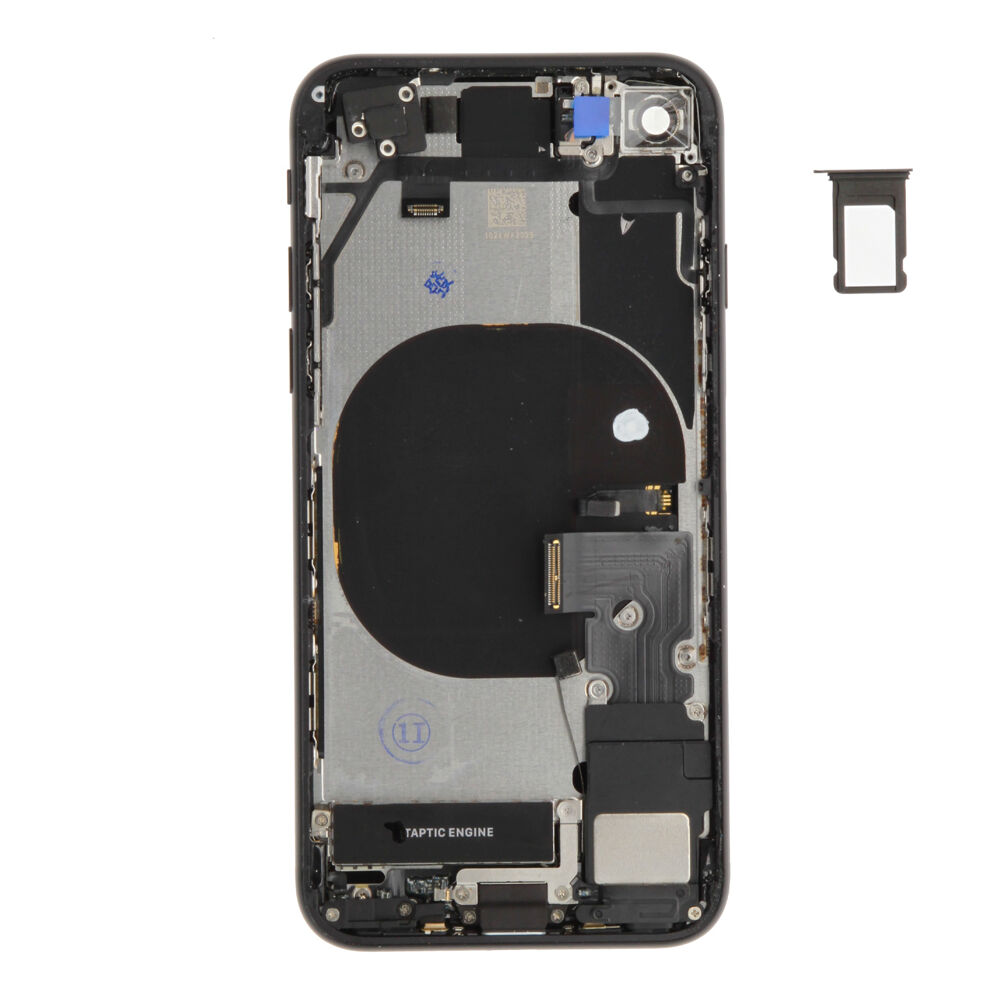 Rear Cover (Pulled B) incl. small parts - Black, For iPhone SE (2020)