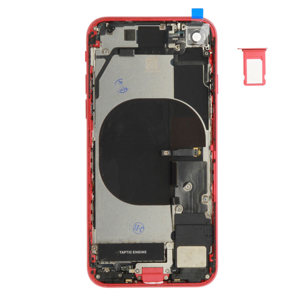 Rear Cover (Pulled B) incl. small parts - Red, For iPhone SE (2020)