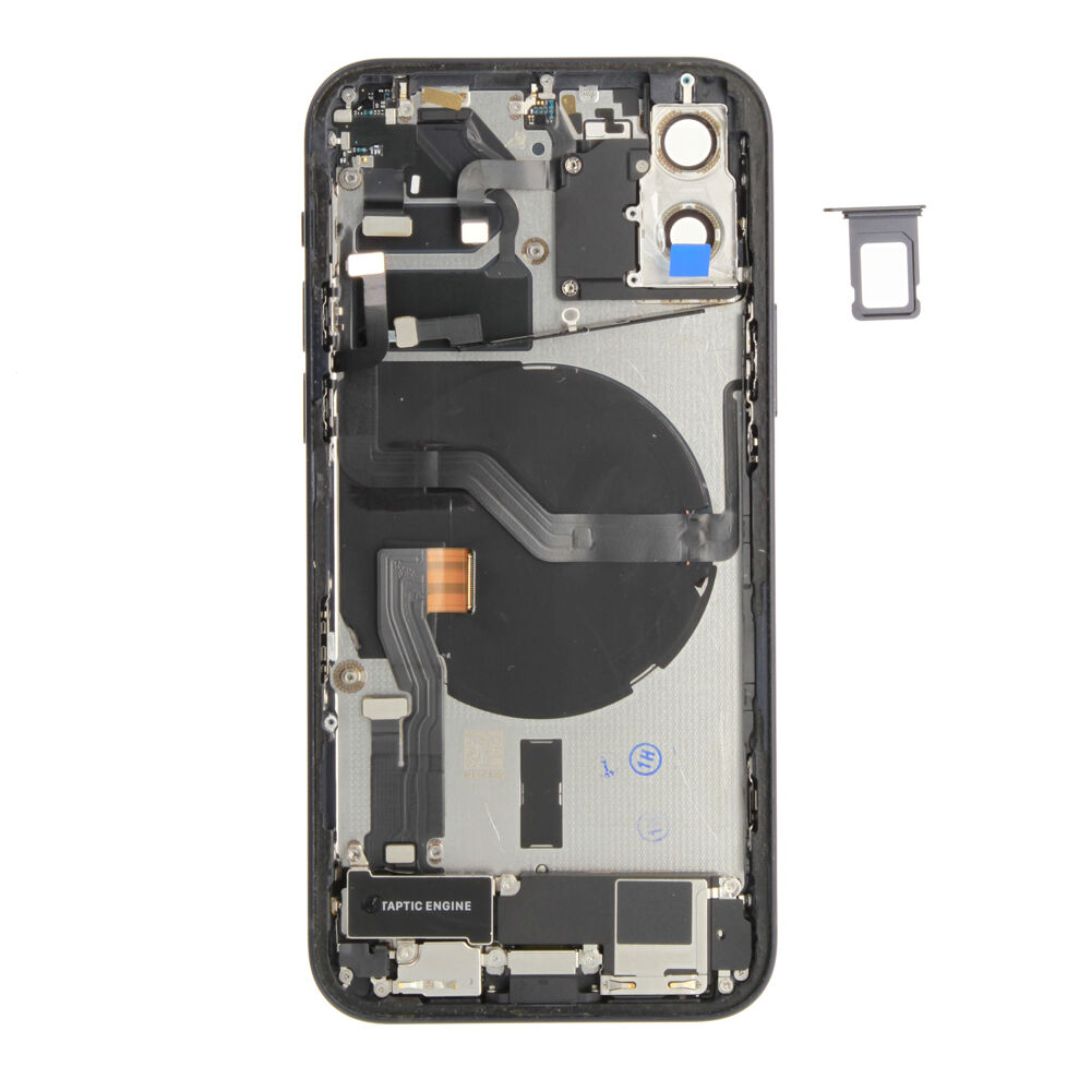 Rear Cover (Pulled A) incl. small parts - Black, For iPhone 12