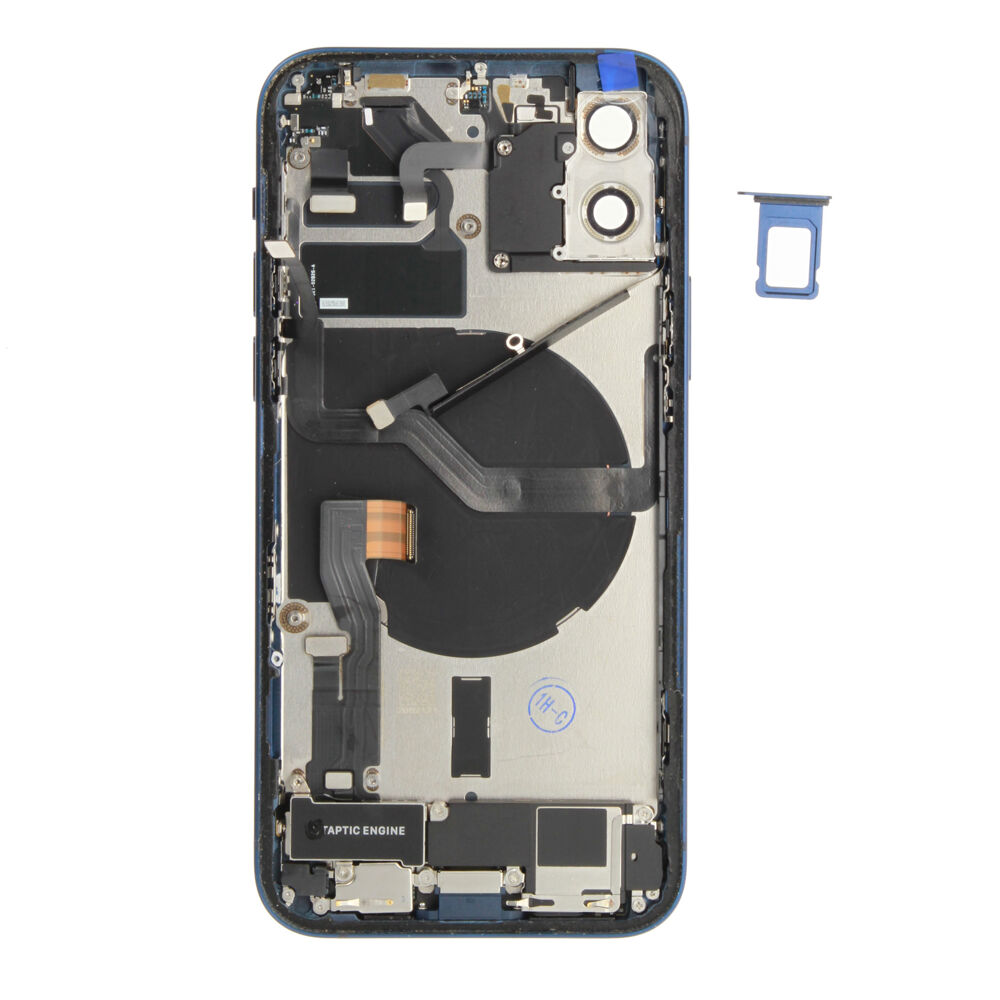 Rear Cover (Pulled A) incl. small parts - Blue, For iPhone 12