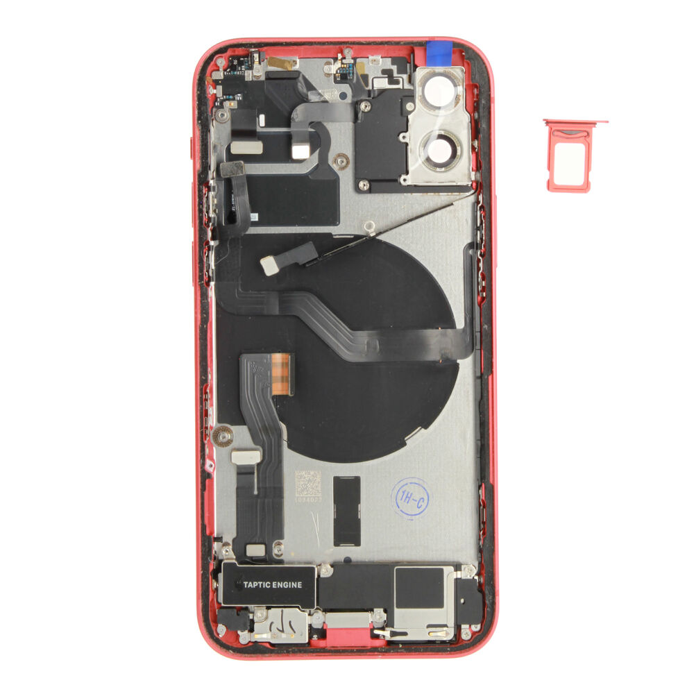 Rear Cover (Pulled A) incl. small parts - Red, For iPhone 12