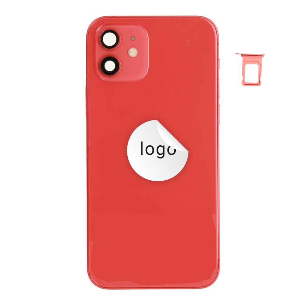 Rear Cover (Pulled A) incl. small parts - Red, For iPhone 12