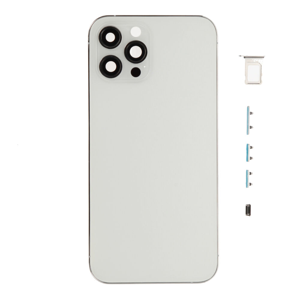 Rear Cover (excl. Logo) - Silver, For iPhone 12 Pro Max