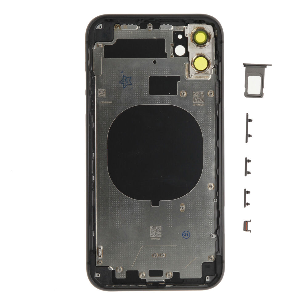Rear Cover (excl. Logo) - Black, For iPhone 11