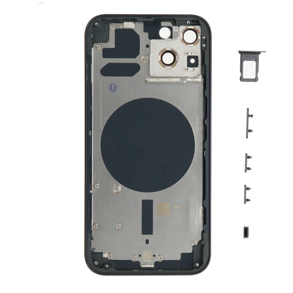 Rear Cover (excl. Logo) - Black, For iPhone 13